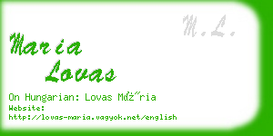 maria lovas business card